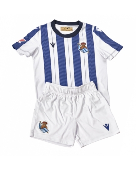 Real Sociedad Maglia Gara Casa Repliche 2025-26 Bambino Maniche Corte